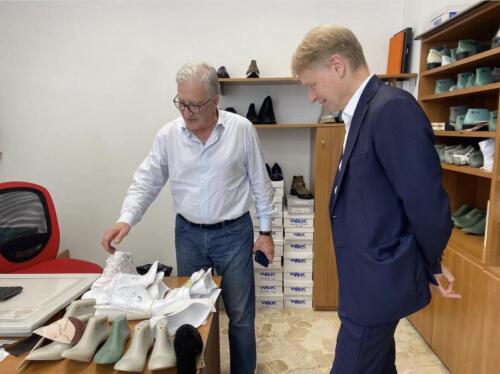 Napoli, maggio 2022. In visita al calzaturificio Melluso, vera eccellenza italiana nel settore